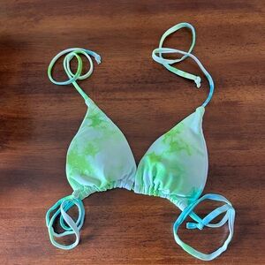 SHEIN Mint and White Bikini Top
